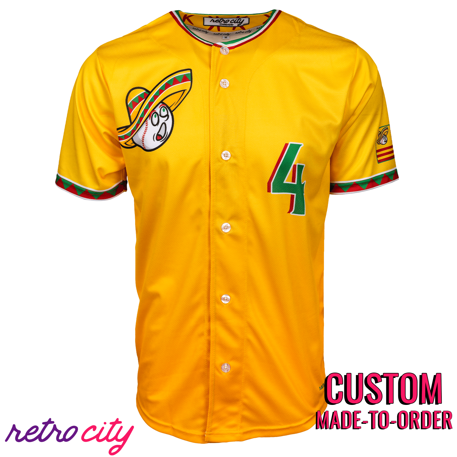 golden sombreros retro league custom baseball jersey (away)