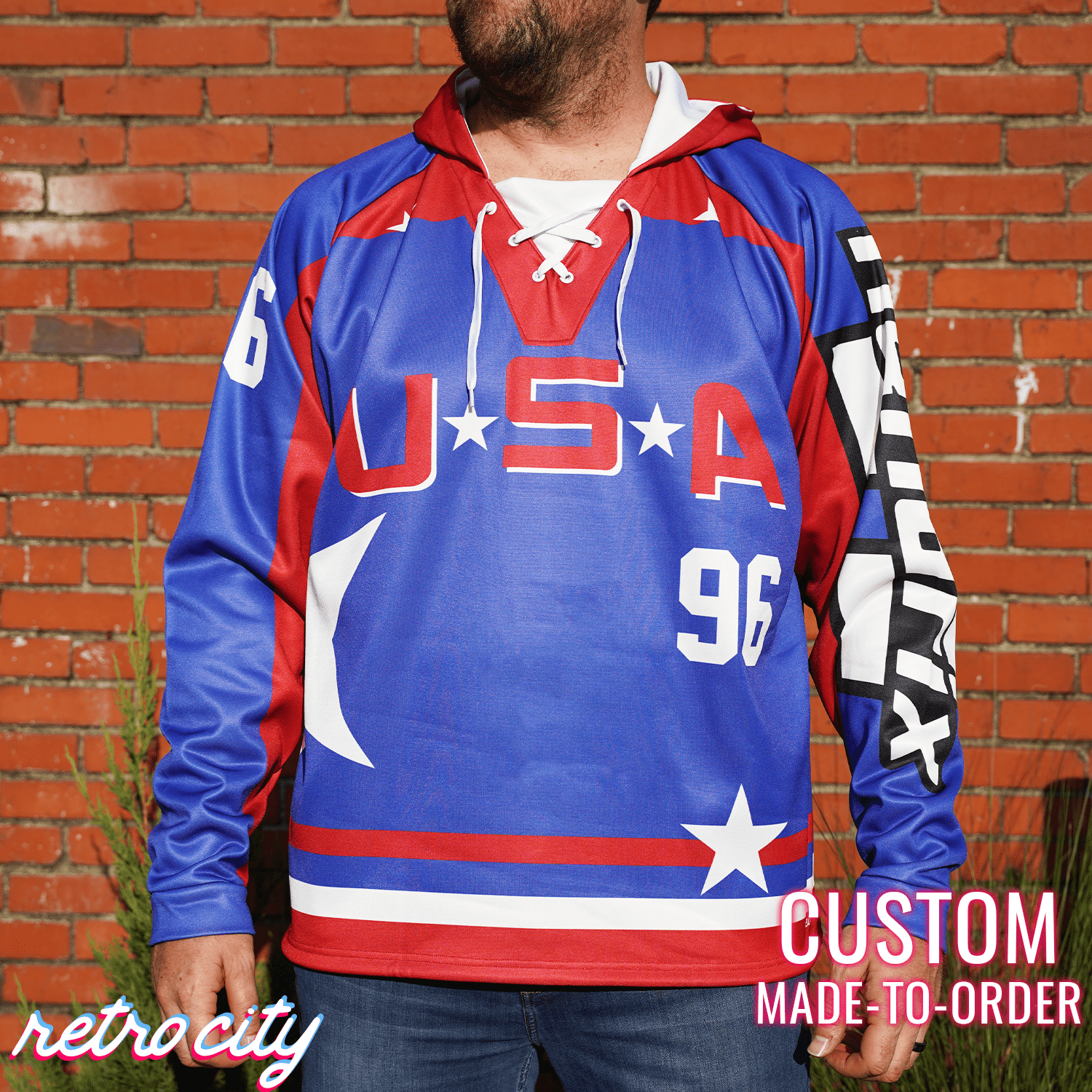 The Mighty Ducks Hockey Hoodie Team USA Lace-up Sweater