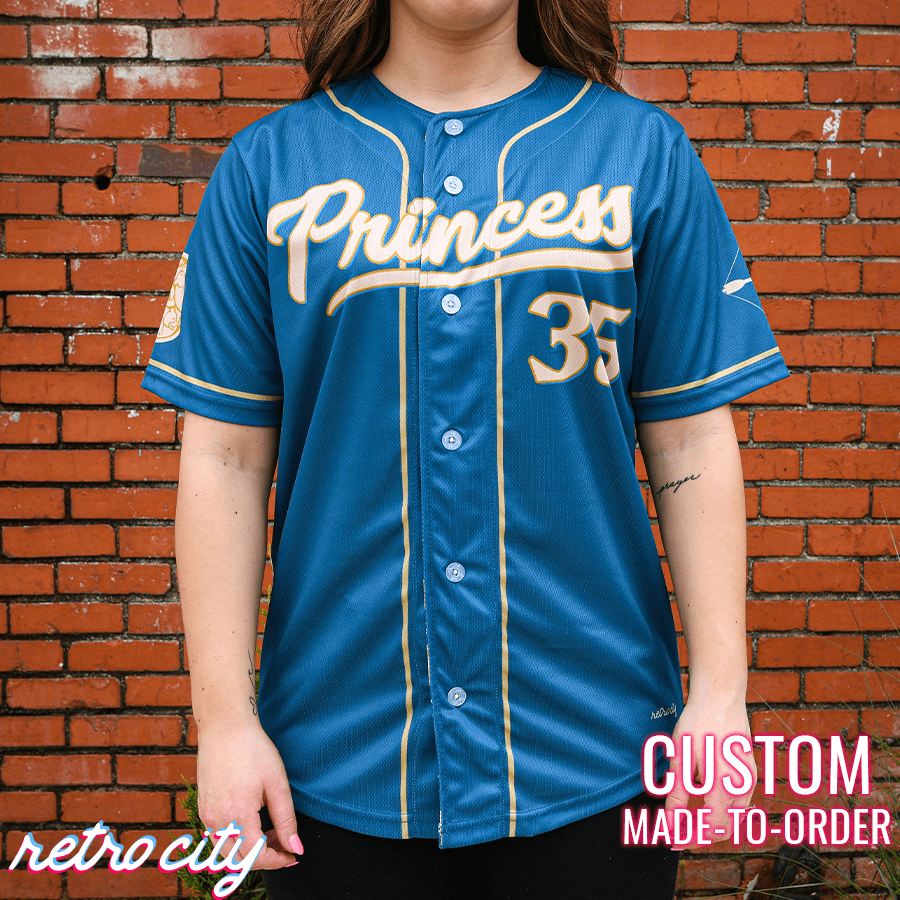 Beauty Princess Full-Button Baseball Jersey Adult XL