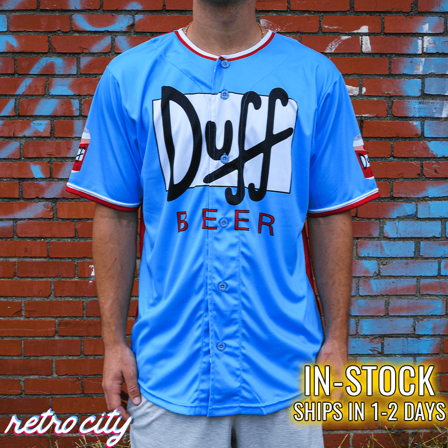 duff beer duffman simpsons full-button baseball jersey in-stock