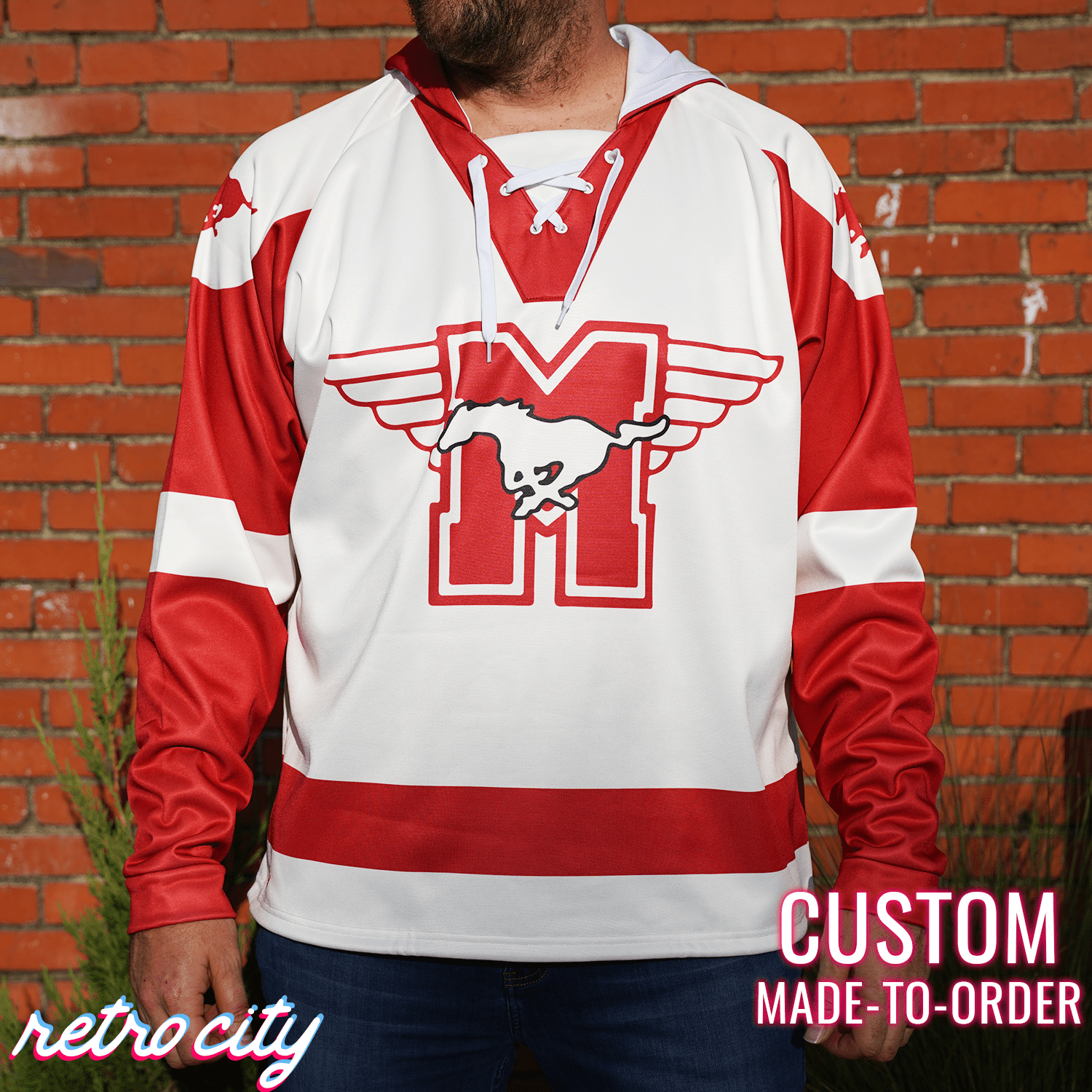 Hamilton Mustangs Youngblood Custom Lace-Up Hockey Hoodie Sweater