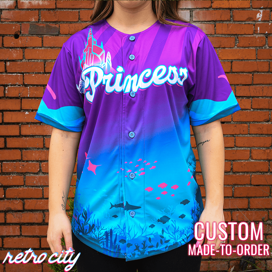 princess ariel little mermaid disney custom baseball jersey