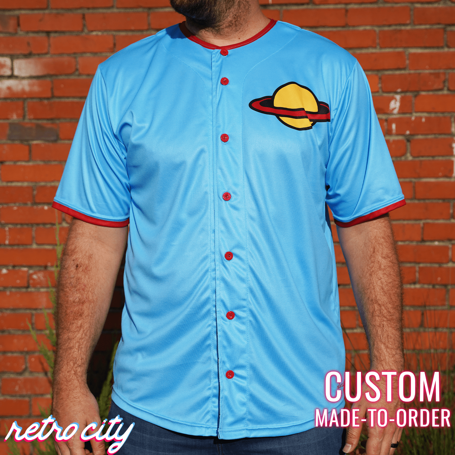 Chuckie Finster Rugrats Full-Button Baseball Jersey Shirt