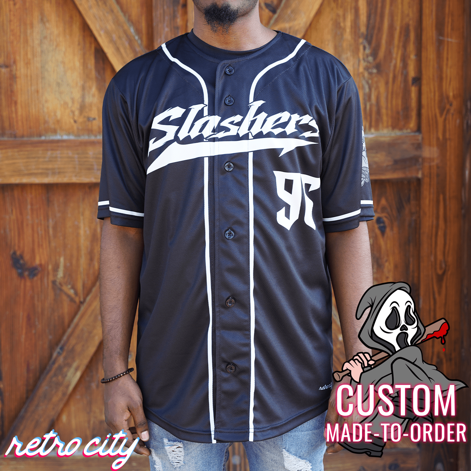 Horror Custom Name Baseball Jersey for Men  