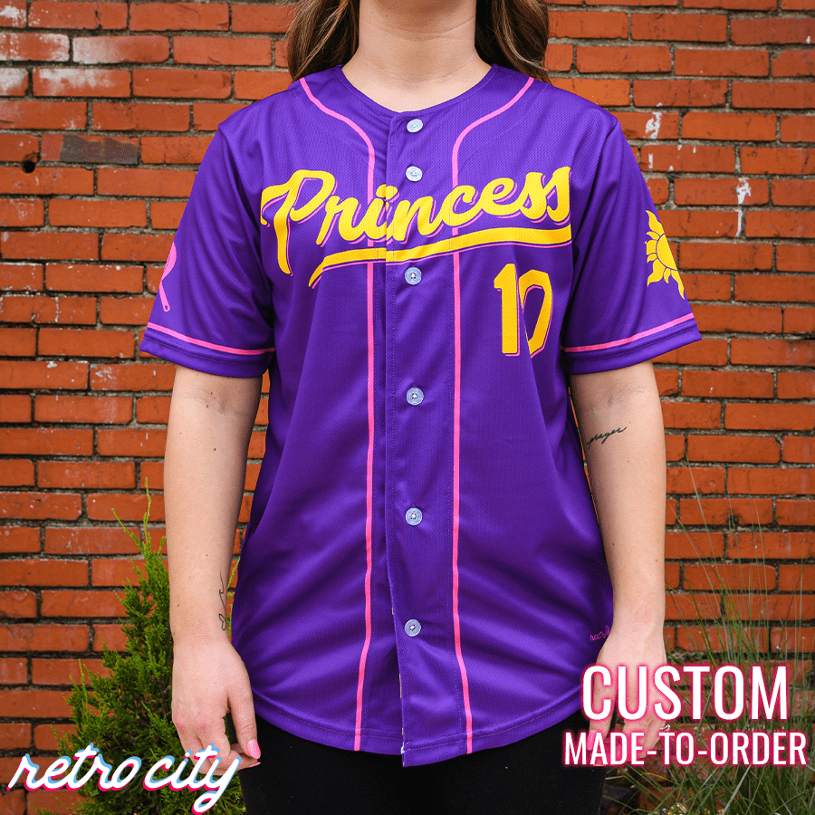 Beauty Princess Full-Button Baseball Jersey Adult XL