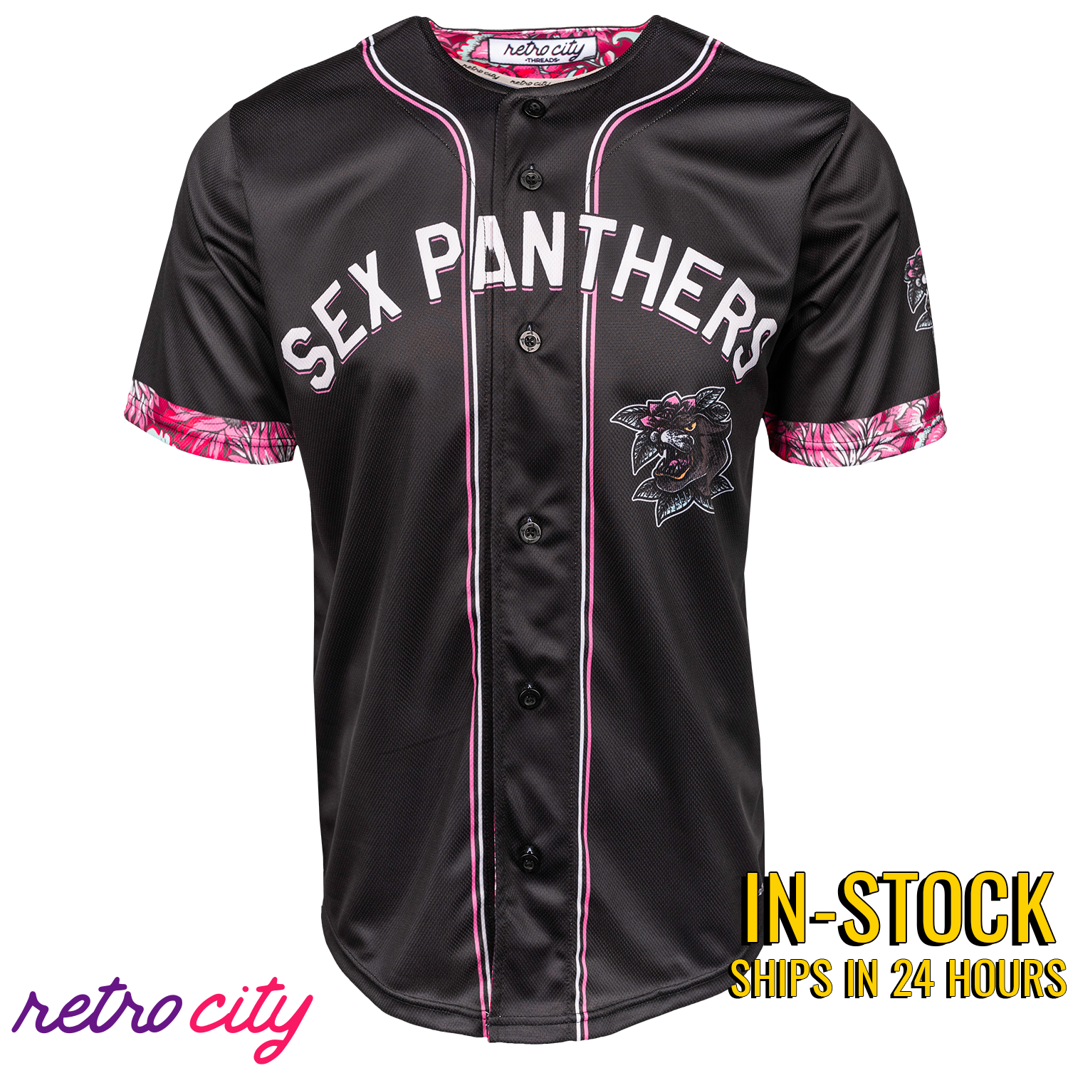 Sex Panthers Full-Button Baseball Jersey Shirt in-stock
