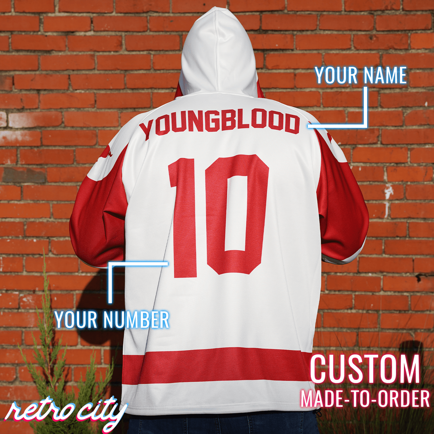 Any Name Number Youngblood Hamilton Mustangs Retro Custom Hockey Jersey  White