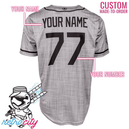 Troopers Empire Full-Button Baseball Jersey (Gray)