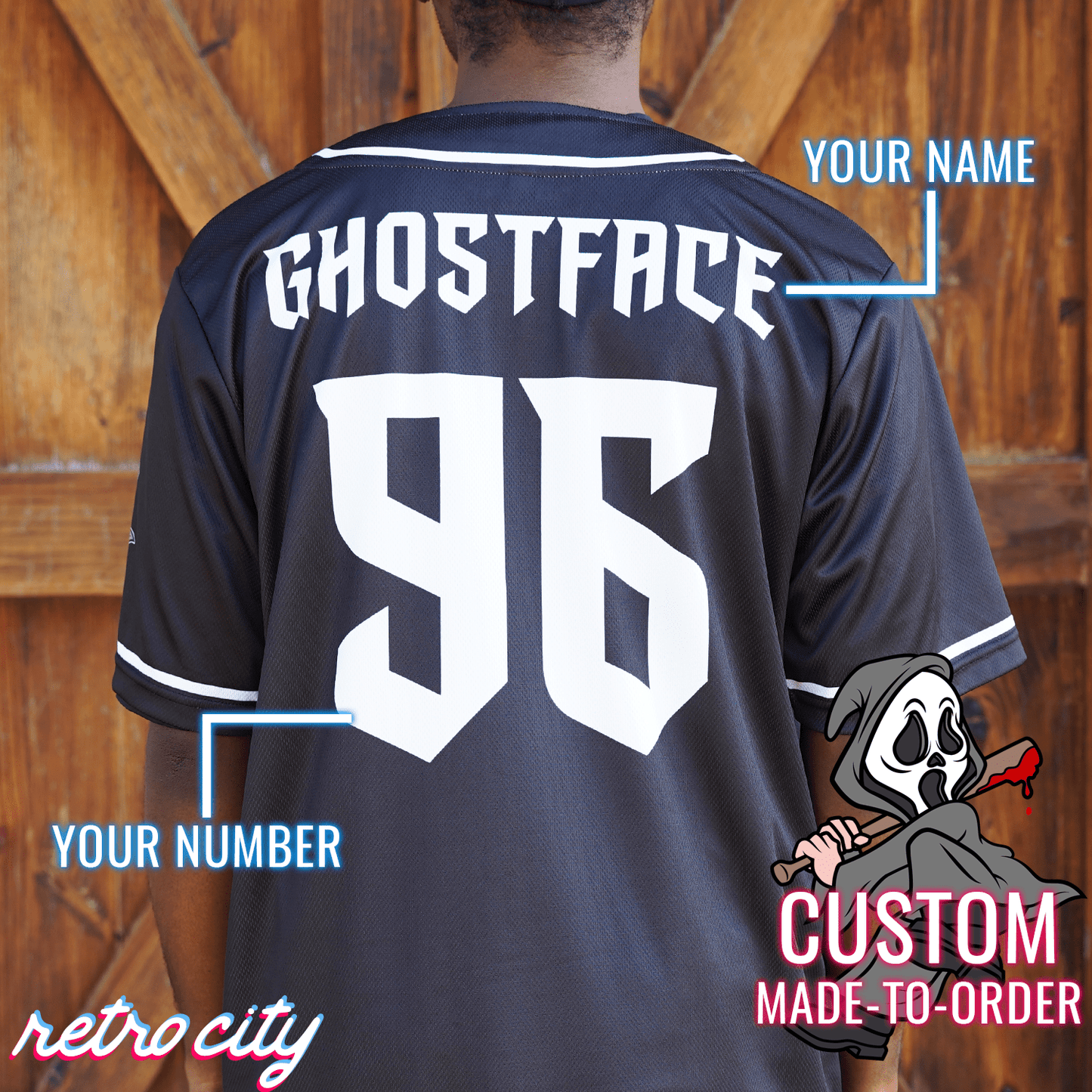  Horror Custom Name Baseball Jersey for Men