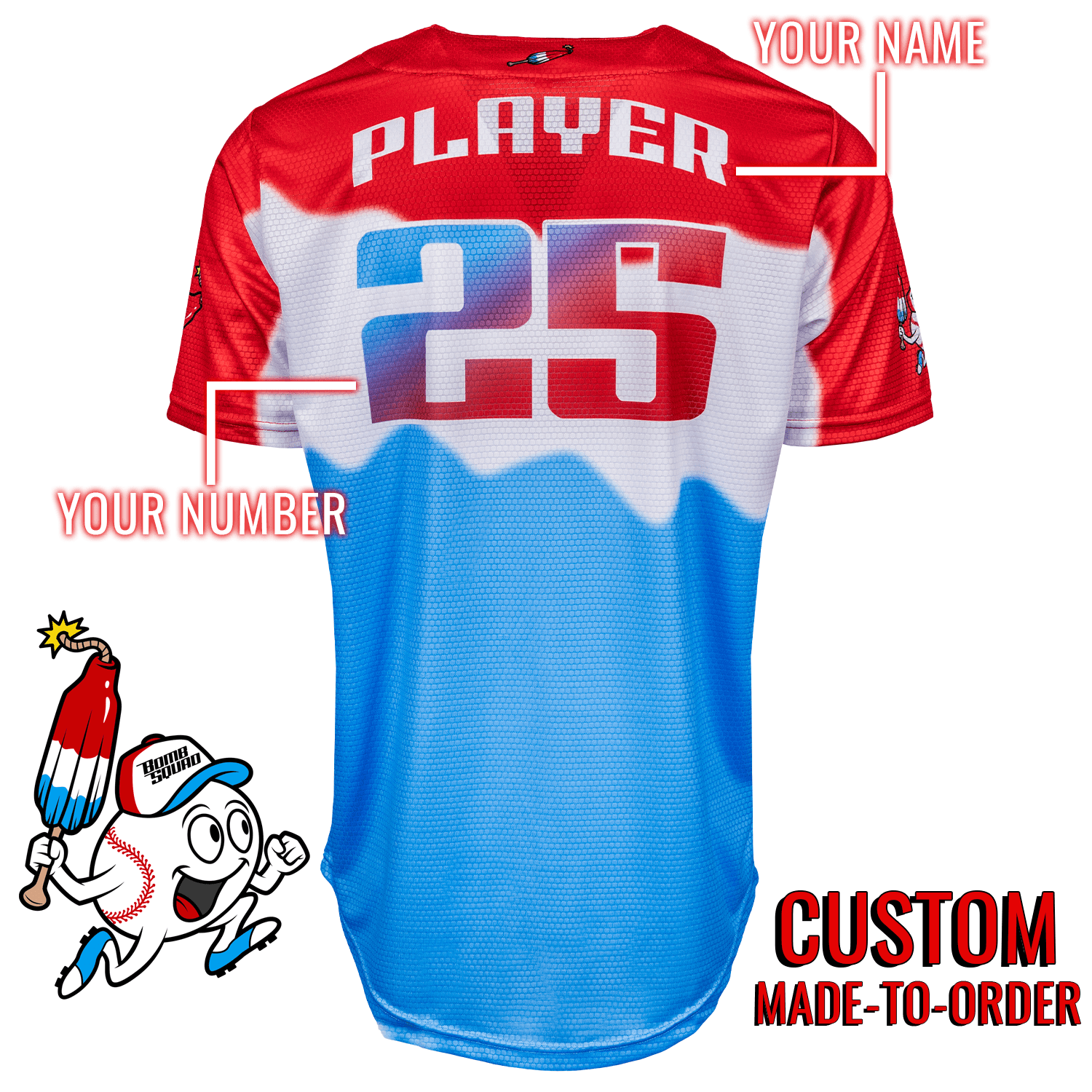 BOMB SQUAD FULL BUTTON JERSEY WHITE BOMB SQUAD FULL BUTTON JERSEY WHITE