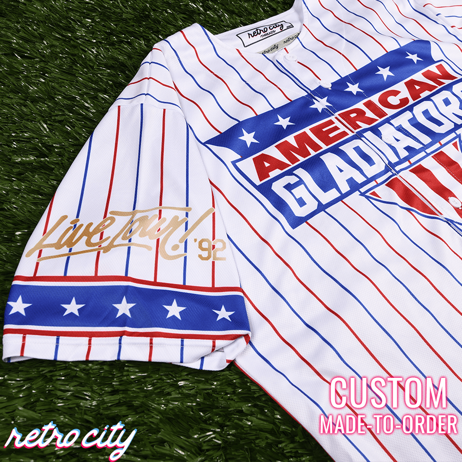 American Gladiators Full-Button Baseball Jersey