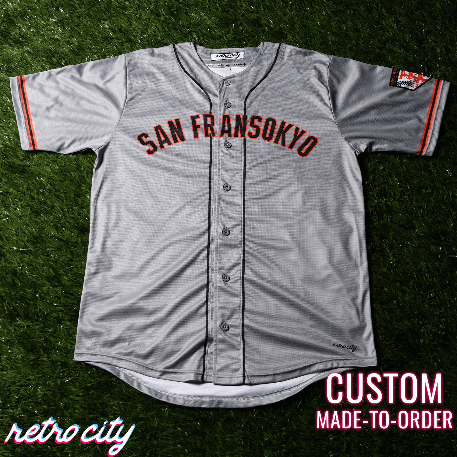 San Fransokyo Ninjas Full-Button Baseball Jersey J2 6T