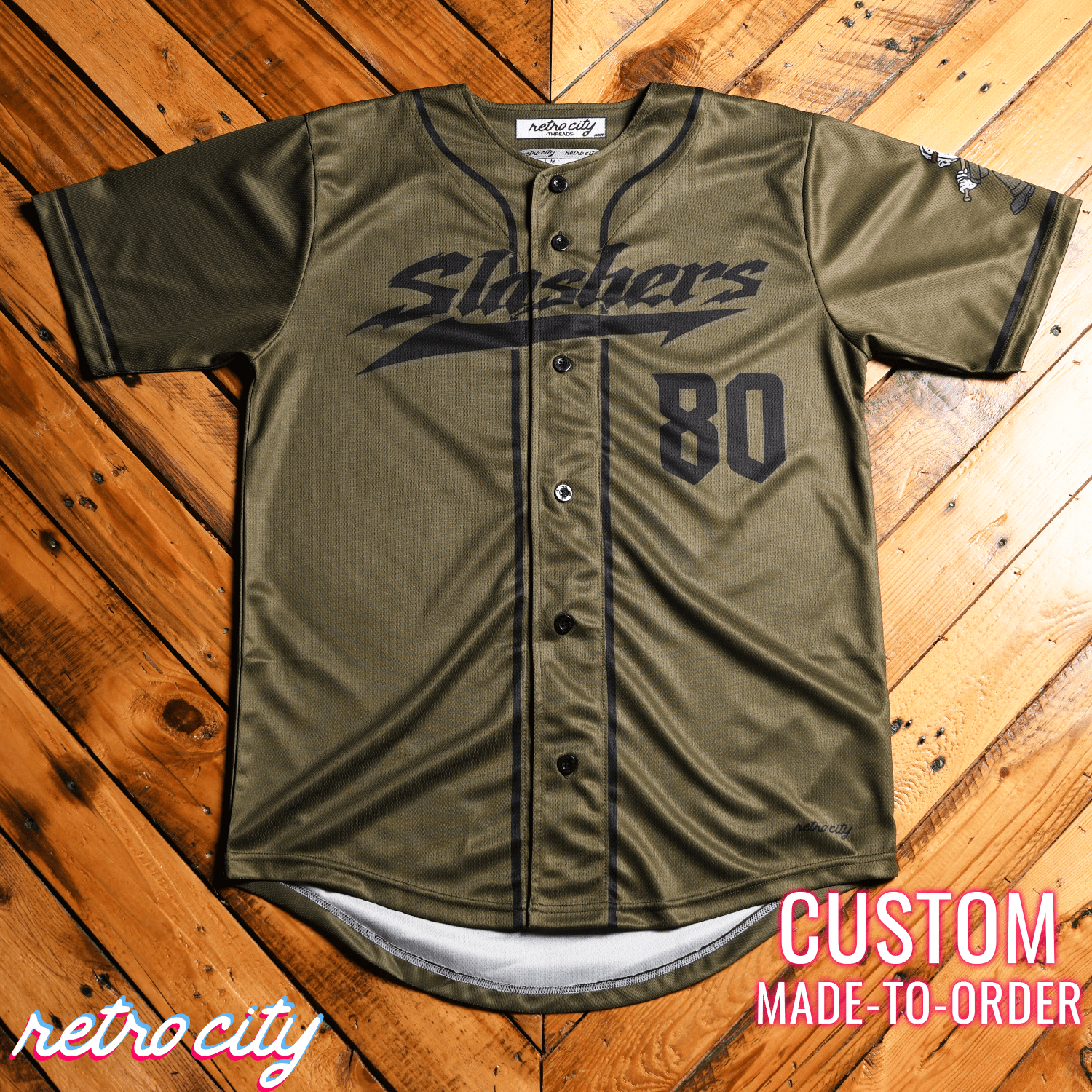 Jason Slasher Series Full-Button Baseball Jersey 4T