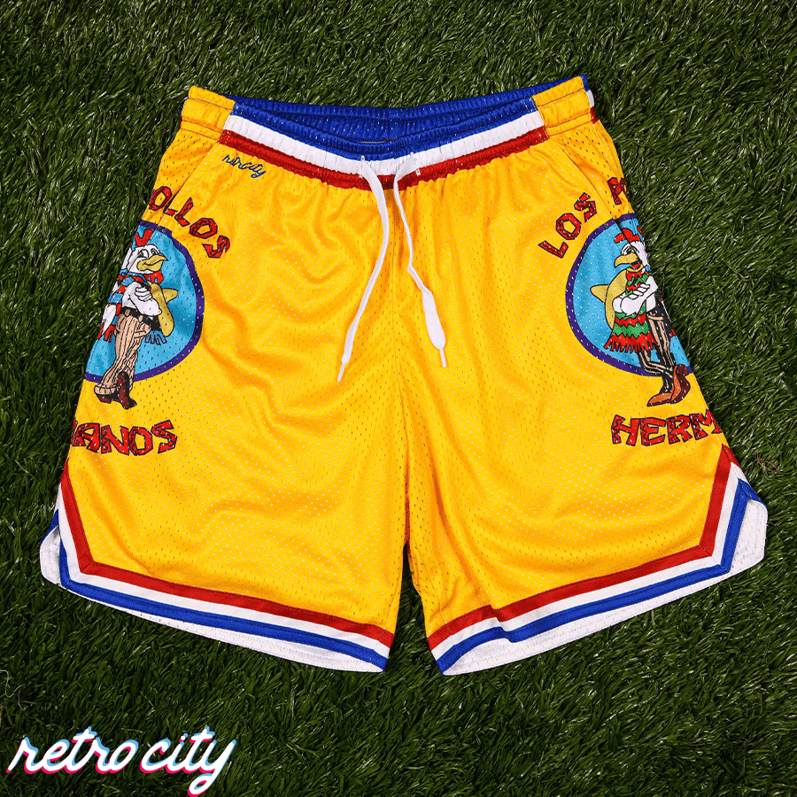 Los Pollos Hermanos Gus Fring Retro Mesh Shorts – Retro City Threads