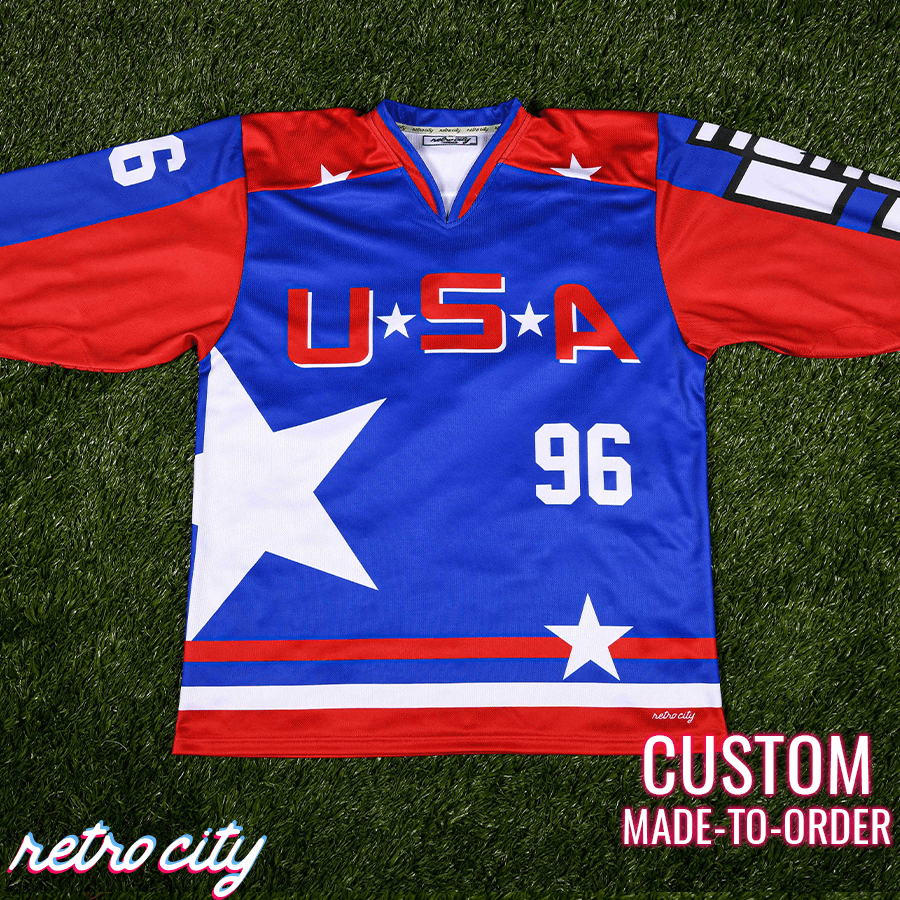 Any Name Number USA Mighty Ducks Retro Custom Hockey Jersey Banks Blue