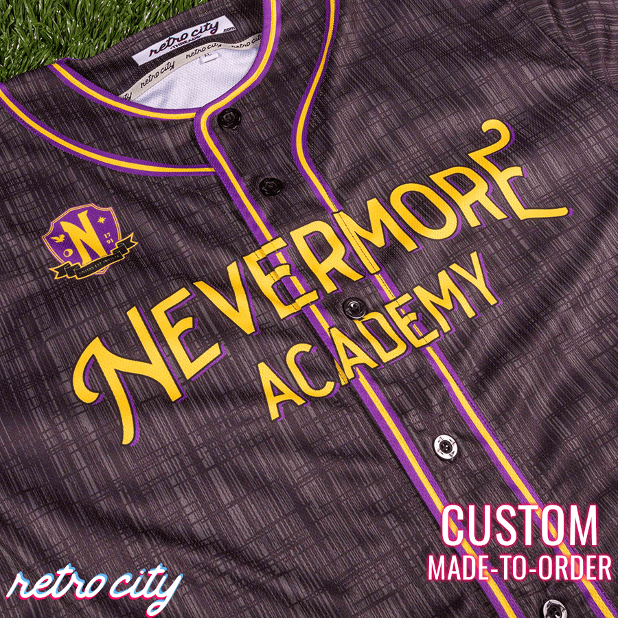 Nevermore Academy Full-Button Baseball Jersey