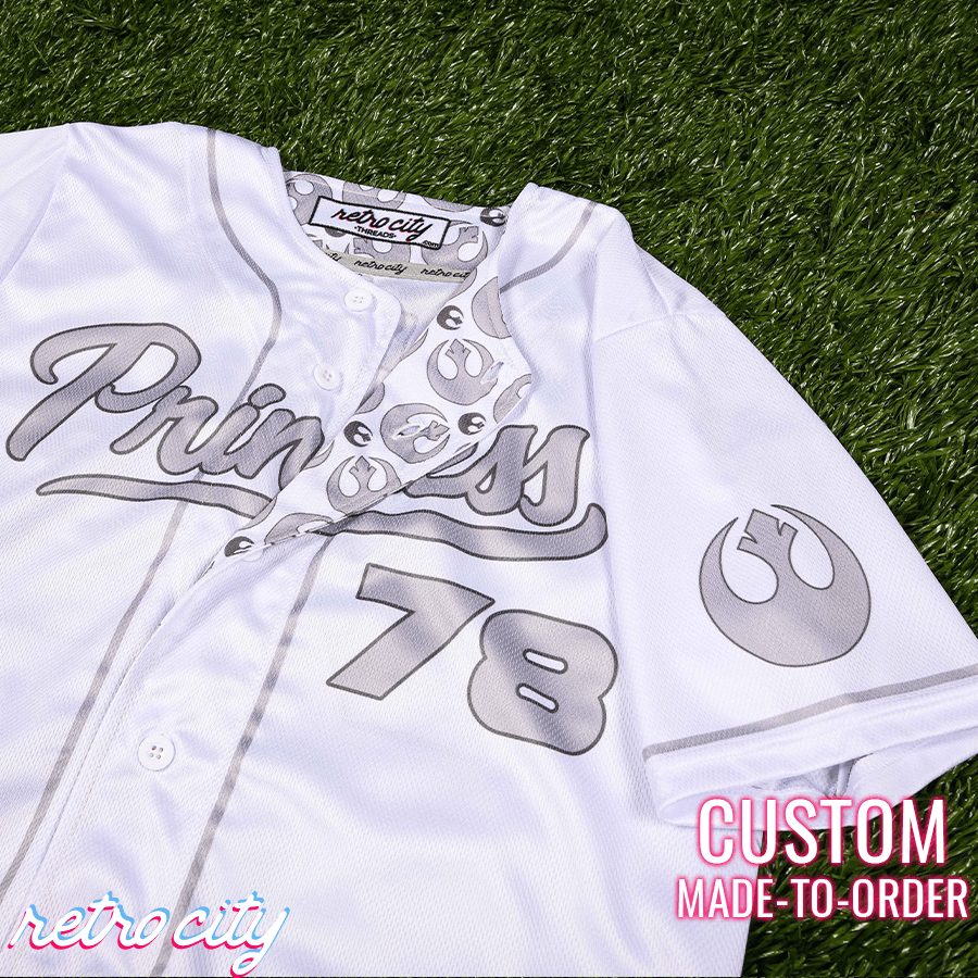 Rebel Princess Full-Button Baseball Jersey 2T