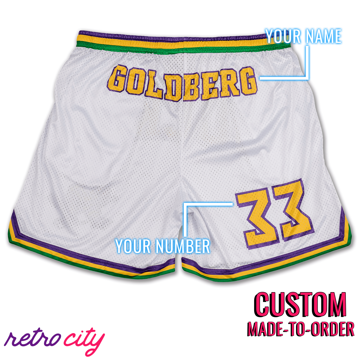 Mighty Ducks Retro Mesh Shorts (White)