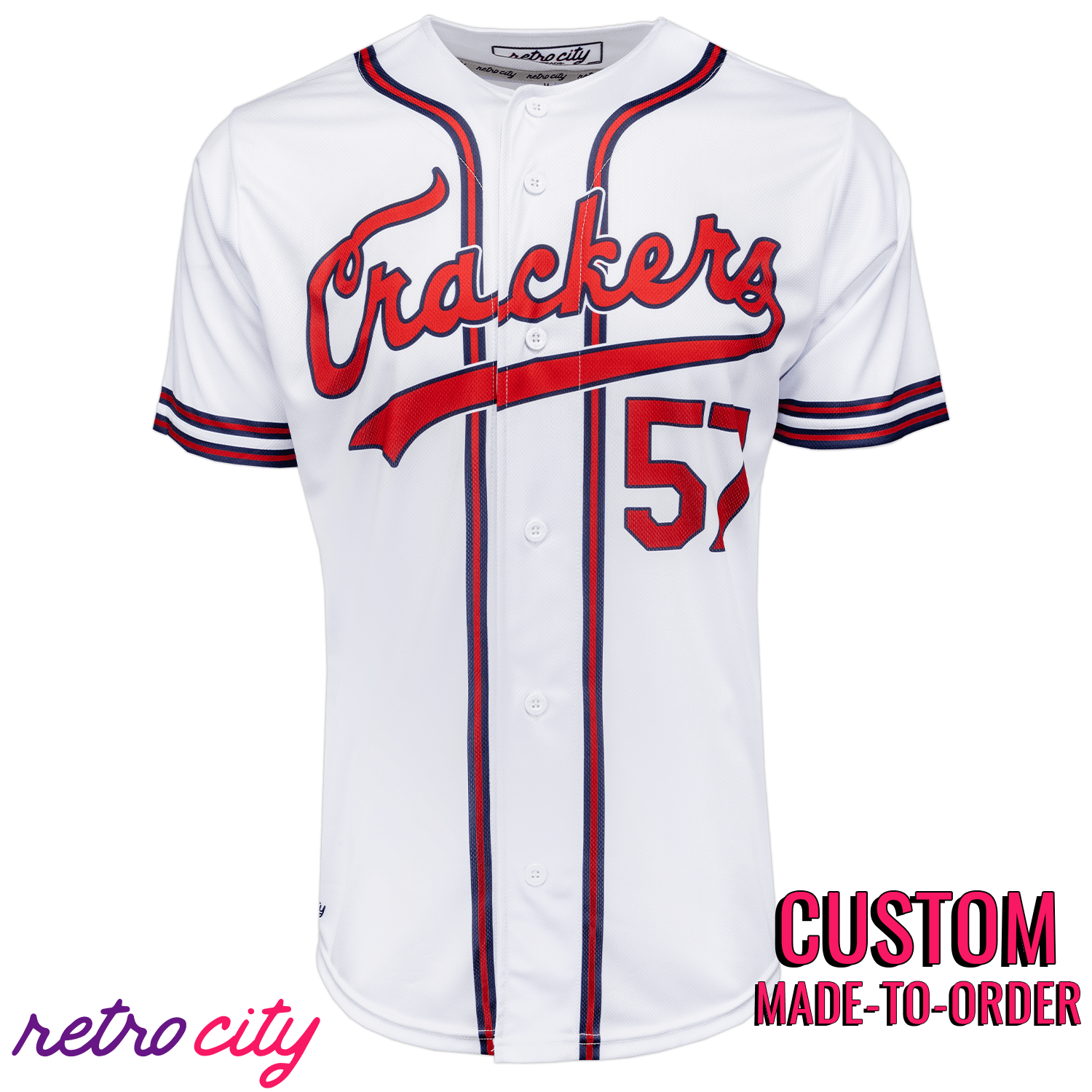 Atlanta Crackers 1957 Replica Vintage Baseball Jersey Ebbets Flannel