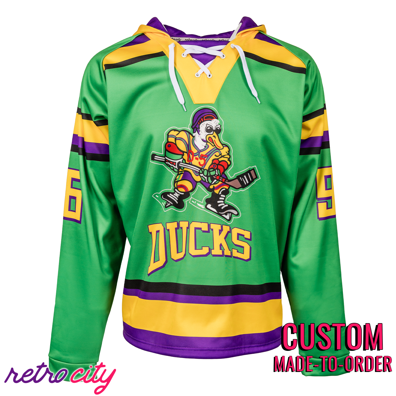 The Mighty Ducks Hockey Hoodie Movie Charlie Conway Lace-up Sweater