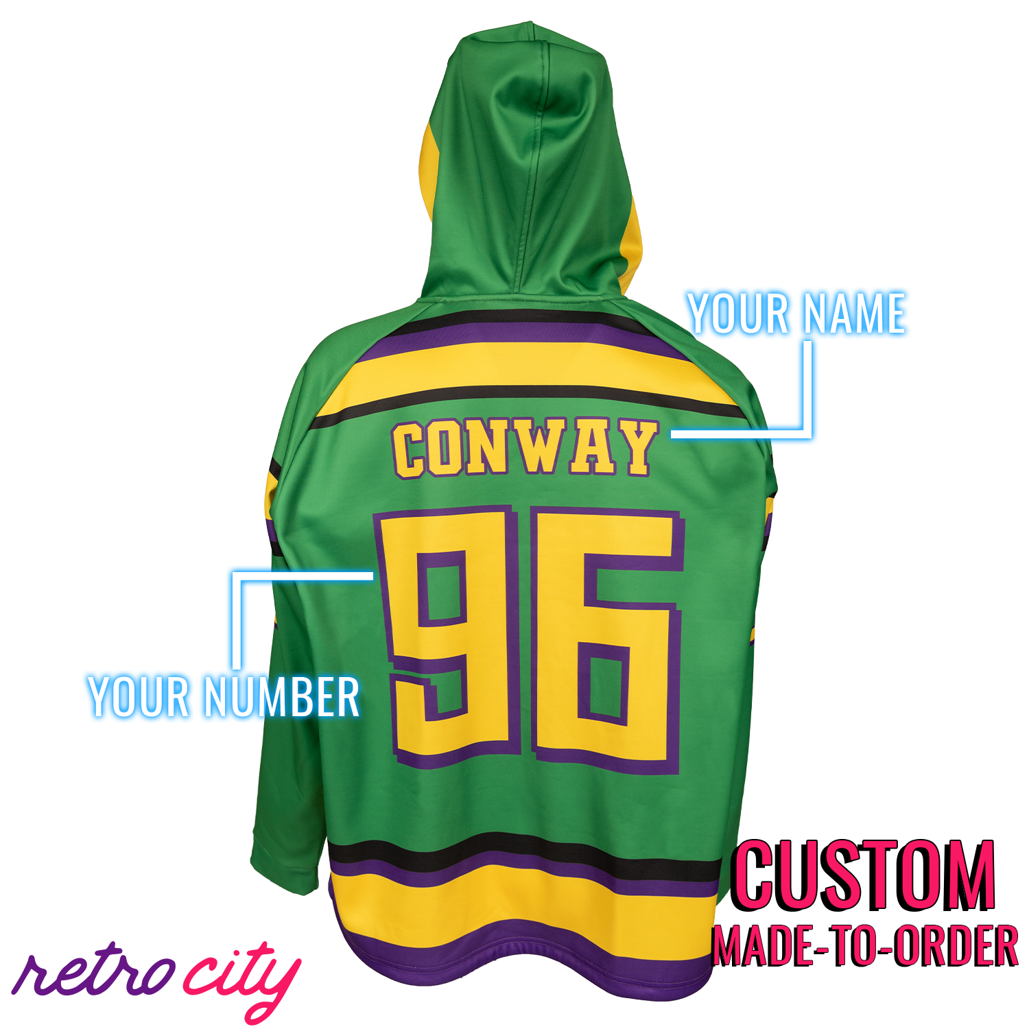 The Mighty Ducks Custom Lace-Up Hockey Hoodie Sweater