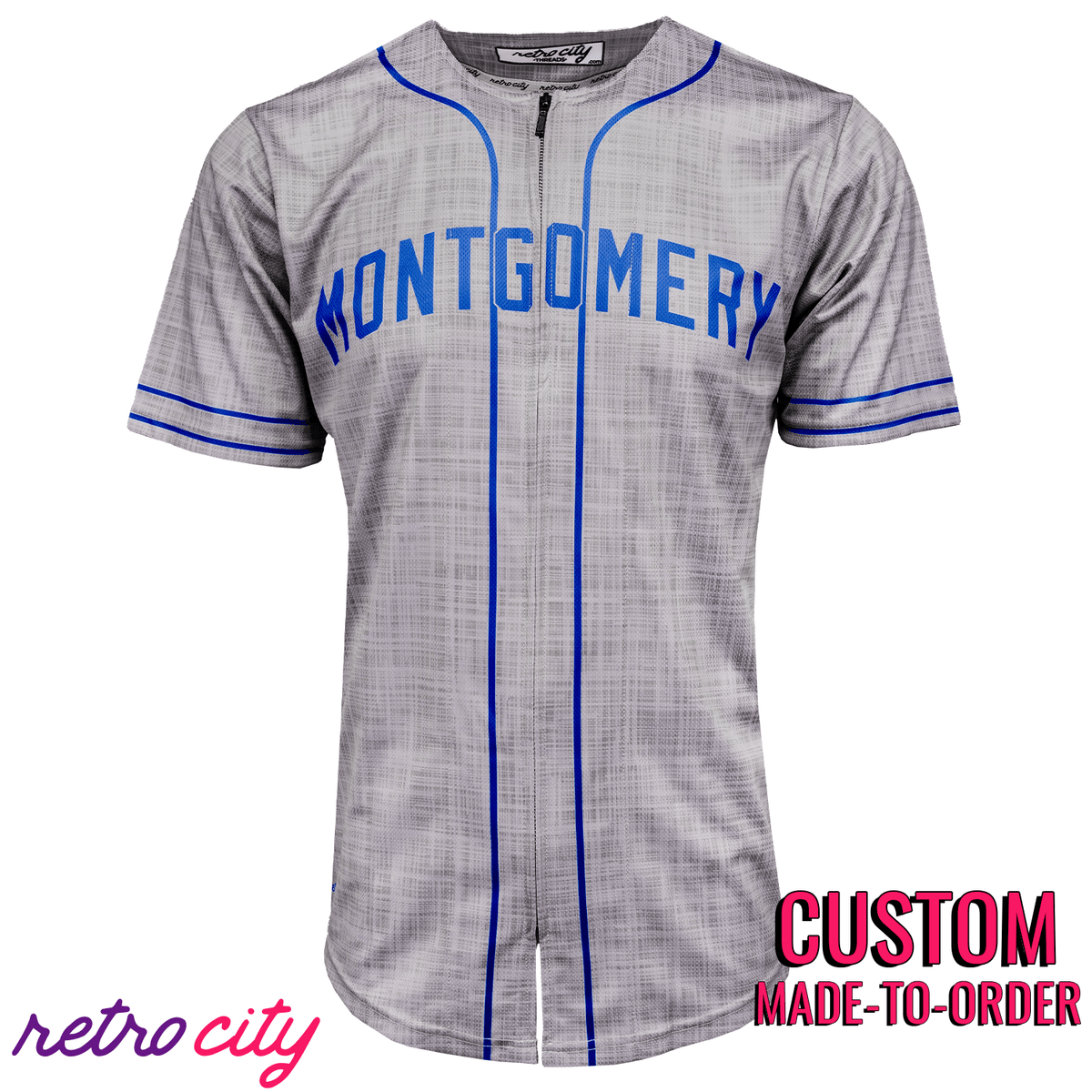 Montgomery Rebels 1948 Replica Vintage Custom Baseball Jersey Ebbets Flannel