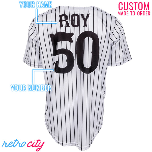 Kendall Roy Succession 'L to the OG' Pinstripe Full-Button Baseball Jersey *CUSTOM*