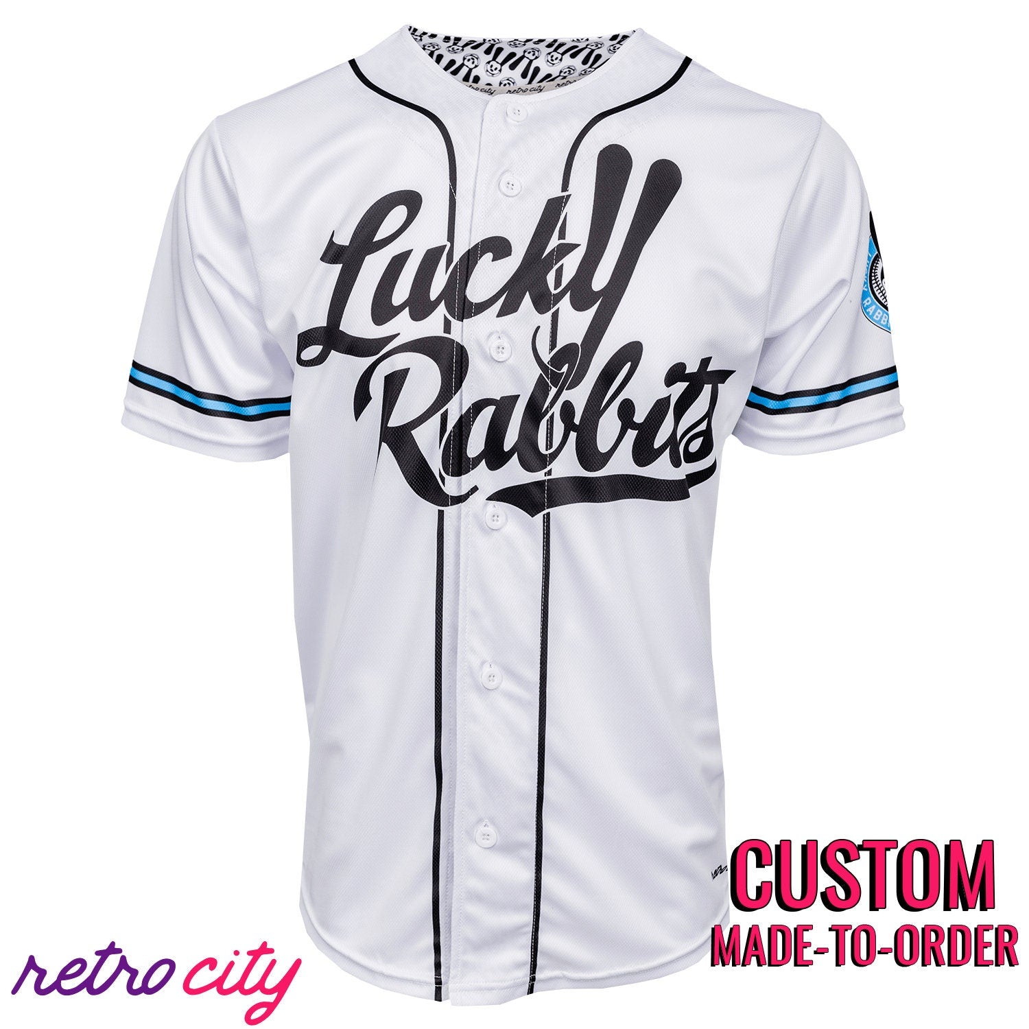 Lucky Rabbits Oswald the Rabbit Disney Full-Button Baseball Jersey Shirt