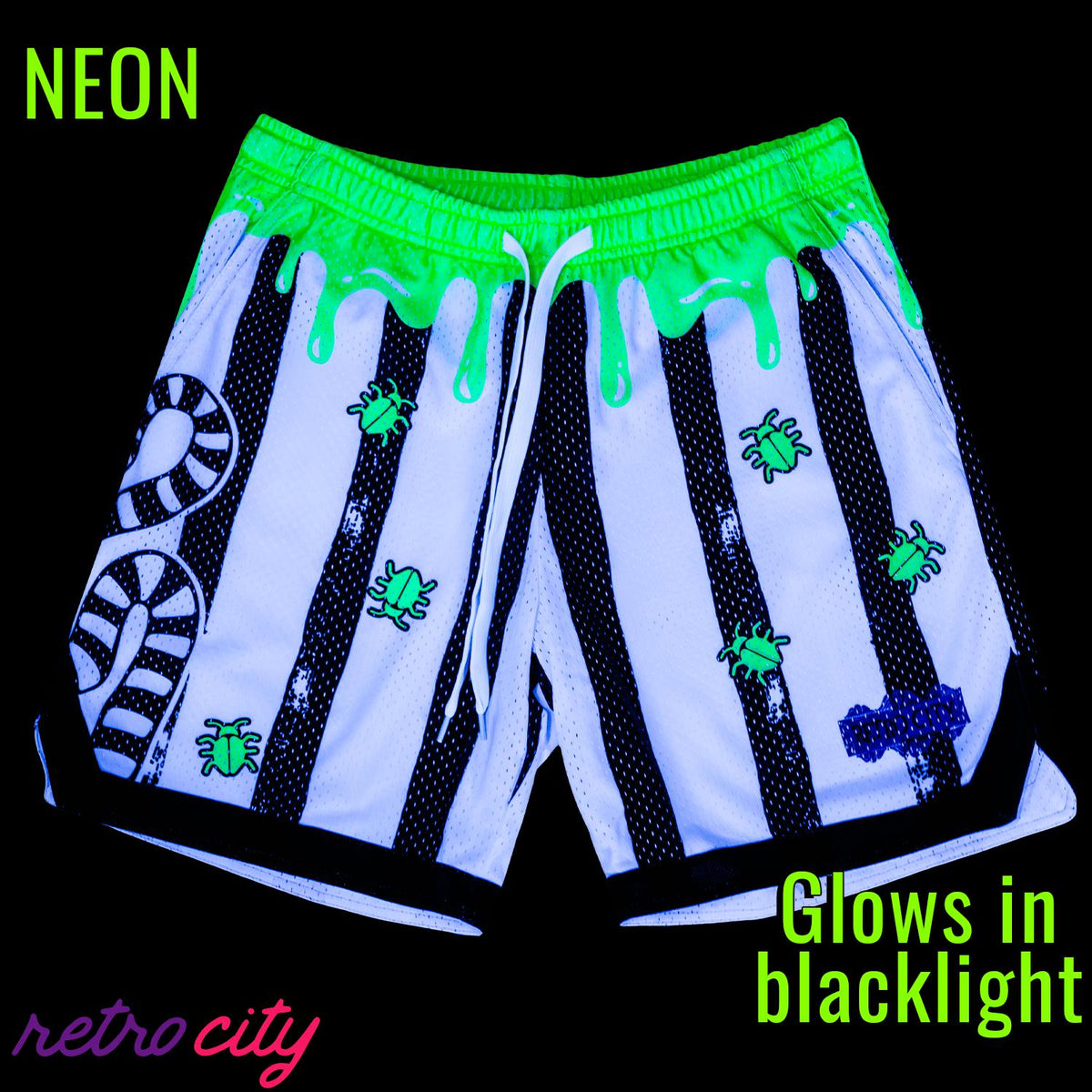 Poltergeist Retro Mesh Pocket Shorts NEON *CUSTOM*