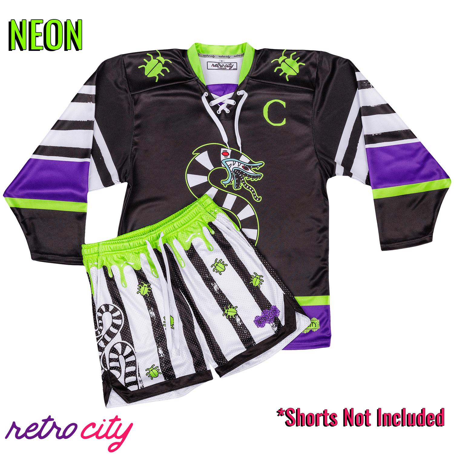 Poltergeist Lace-Up Hockey Jersey Sweater NEON – Retro City Threads