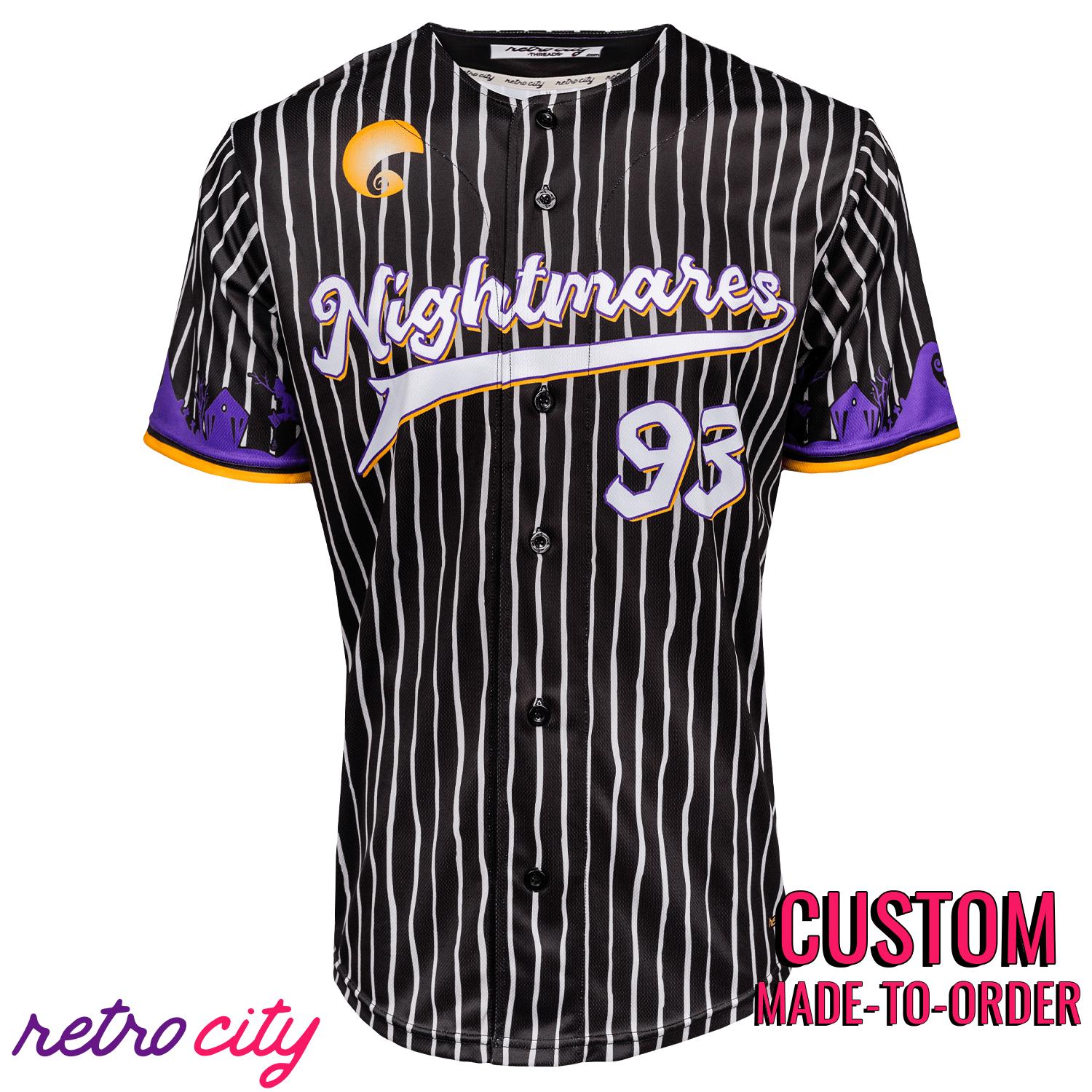 Nightmare Before Christmas Jack Skellington Halloween Town Disney Baseball Jersey