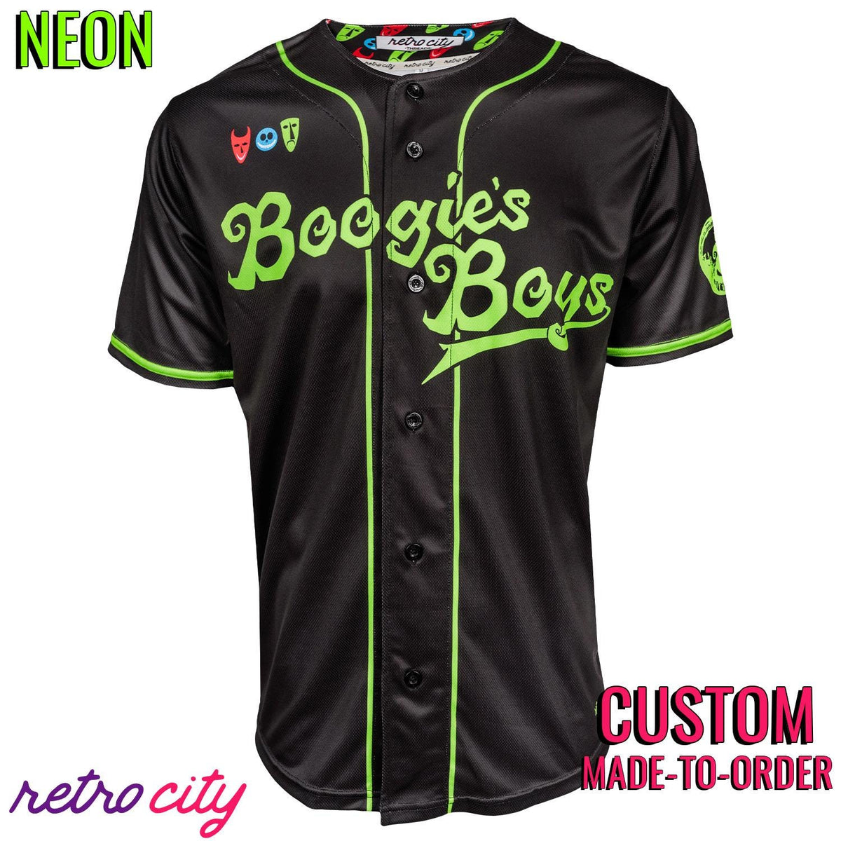 Boogie's Boys Nightmare Before Christmas Halloween Town Disney Baseball Jersey NEON Oogie Boogie Shirt