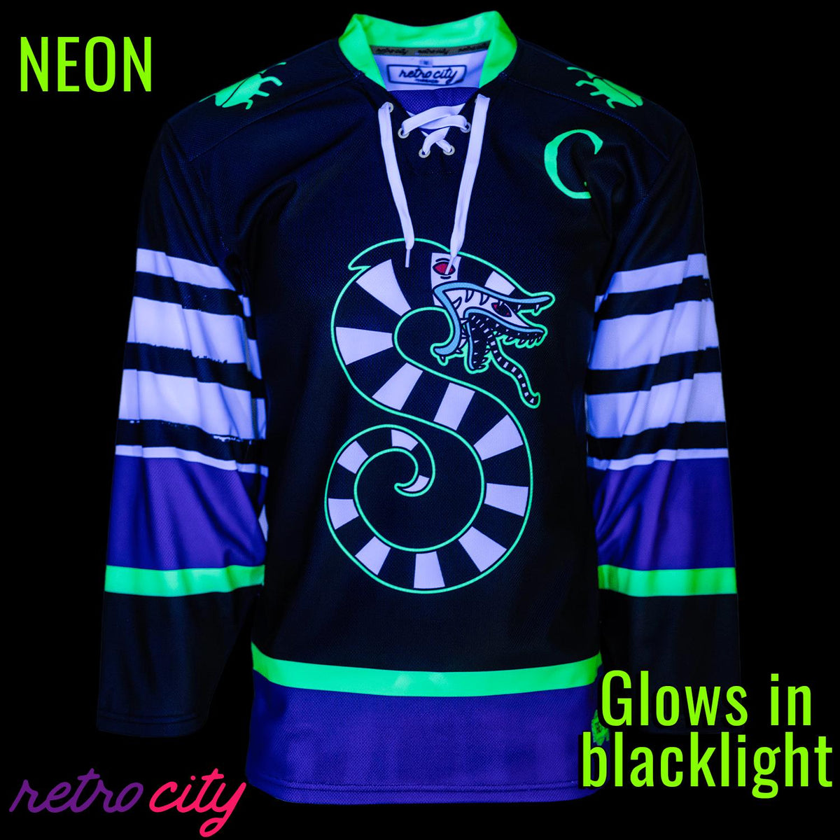 Poltergeist Lace-Up Hockey Jersey Sweater NEON *CUSTOM*