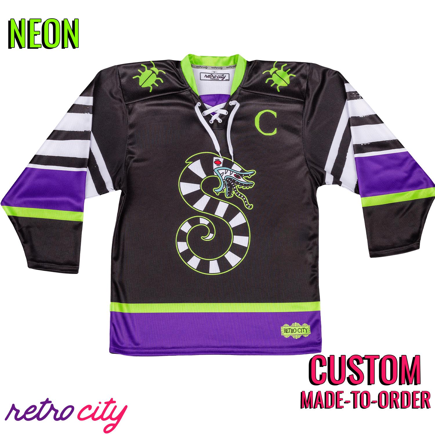 Poltergeist Lace-Up Hockey Jersey Sweater NEON *CUSTOM*