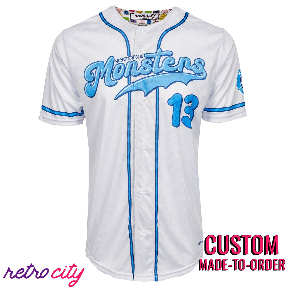 ck monsters baseball jersey Monstropolis Monsters Full-Button Baseball Jersey (White) 4T