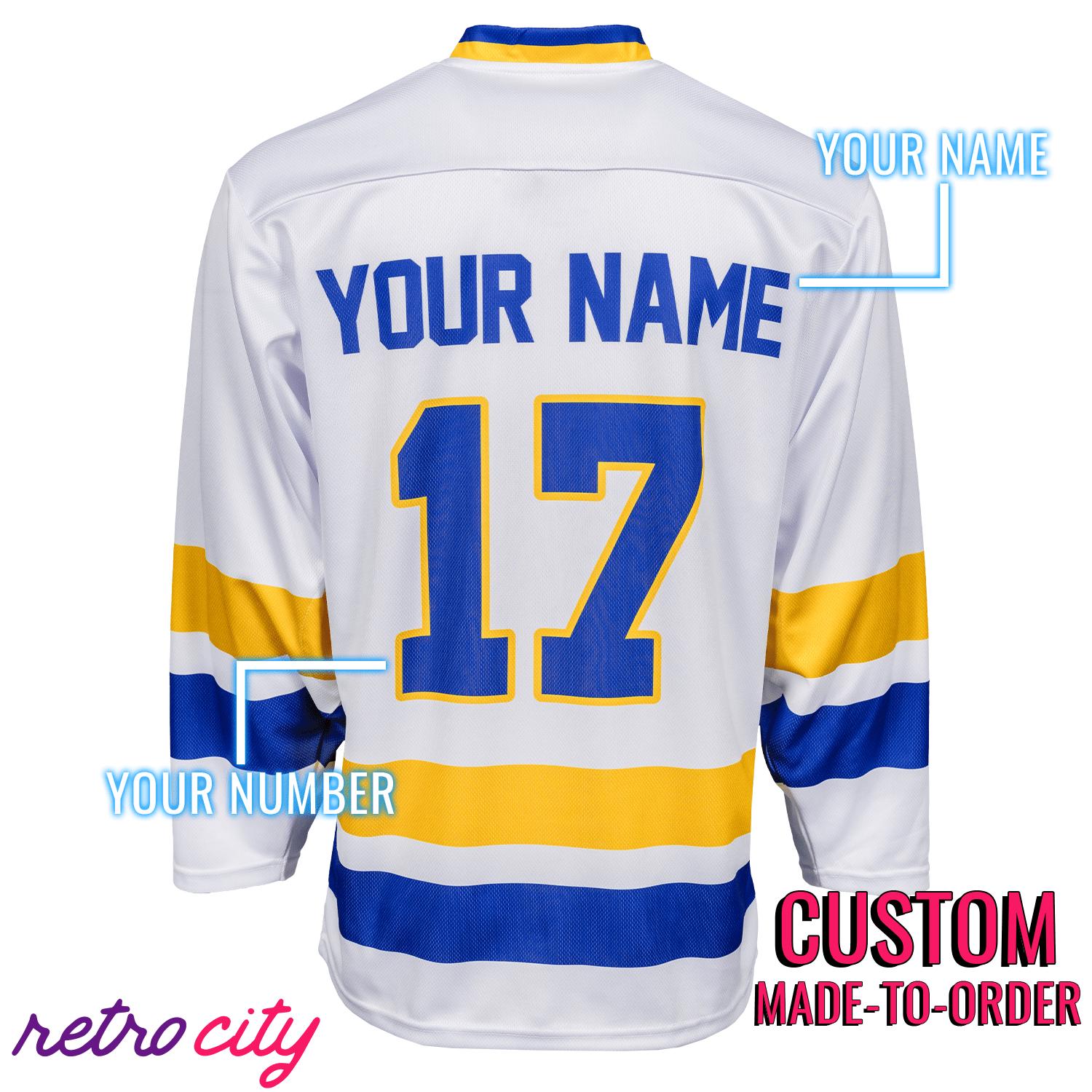 Charlestown Chiefs Slap Shot Hockey Jersey Sweater (White)