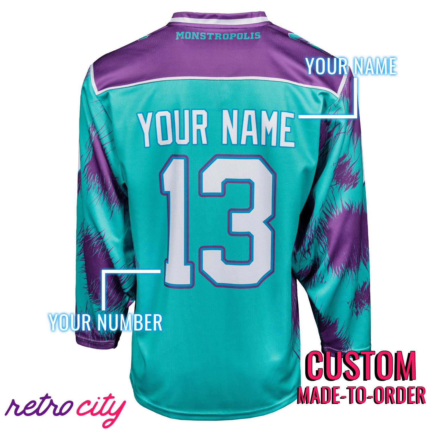 Monstropolis Monsters Hockey Jersey Sweater (Teal)