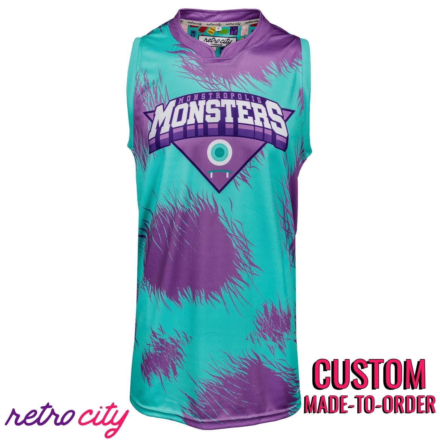 Monstropolis Monsters Inc Sully Disney Basketball Jersey Teal