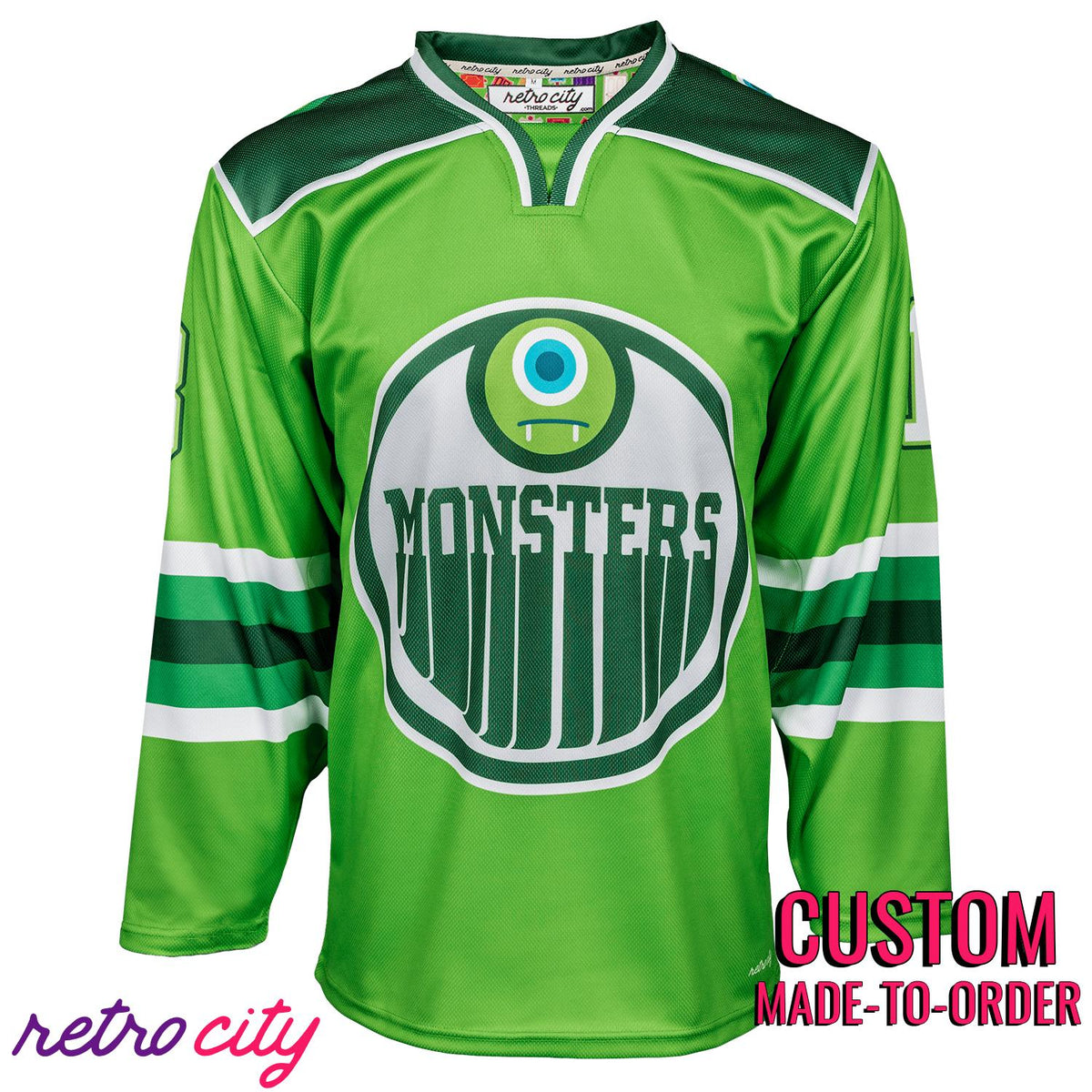 Monstropolis Monsters Inc mike wazowski Disney Hockey Jersey Sweater