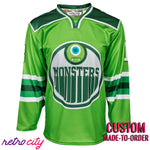 Monstropolis Monsters Inc mike wazowski Disney Hockey Jersey Sweater