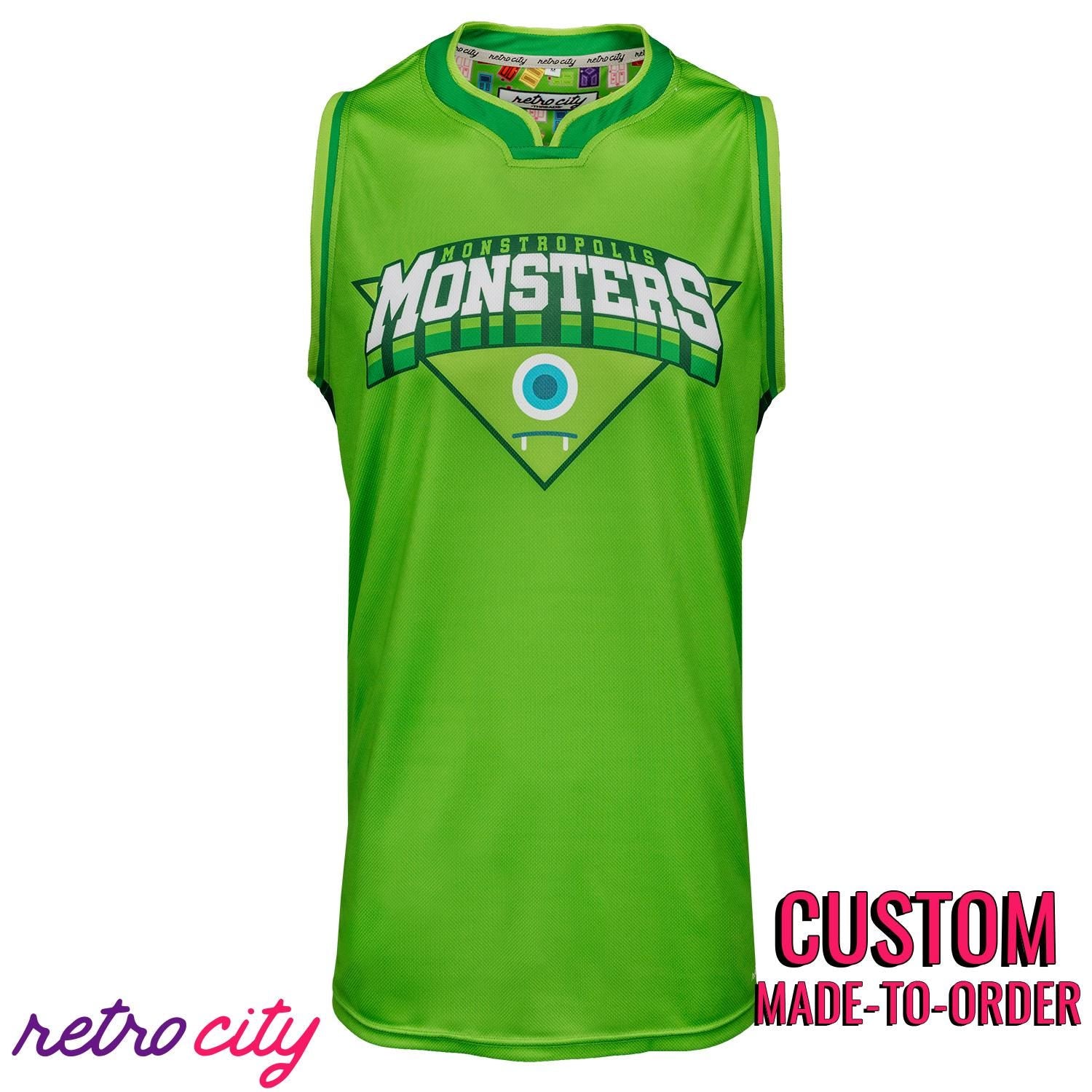 Monstropolis Monsters Inc mike wazowski Disney Basketball Jersey