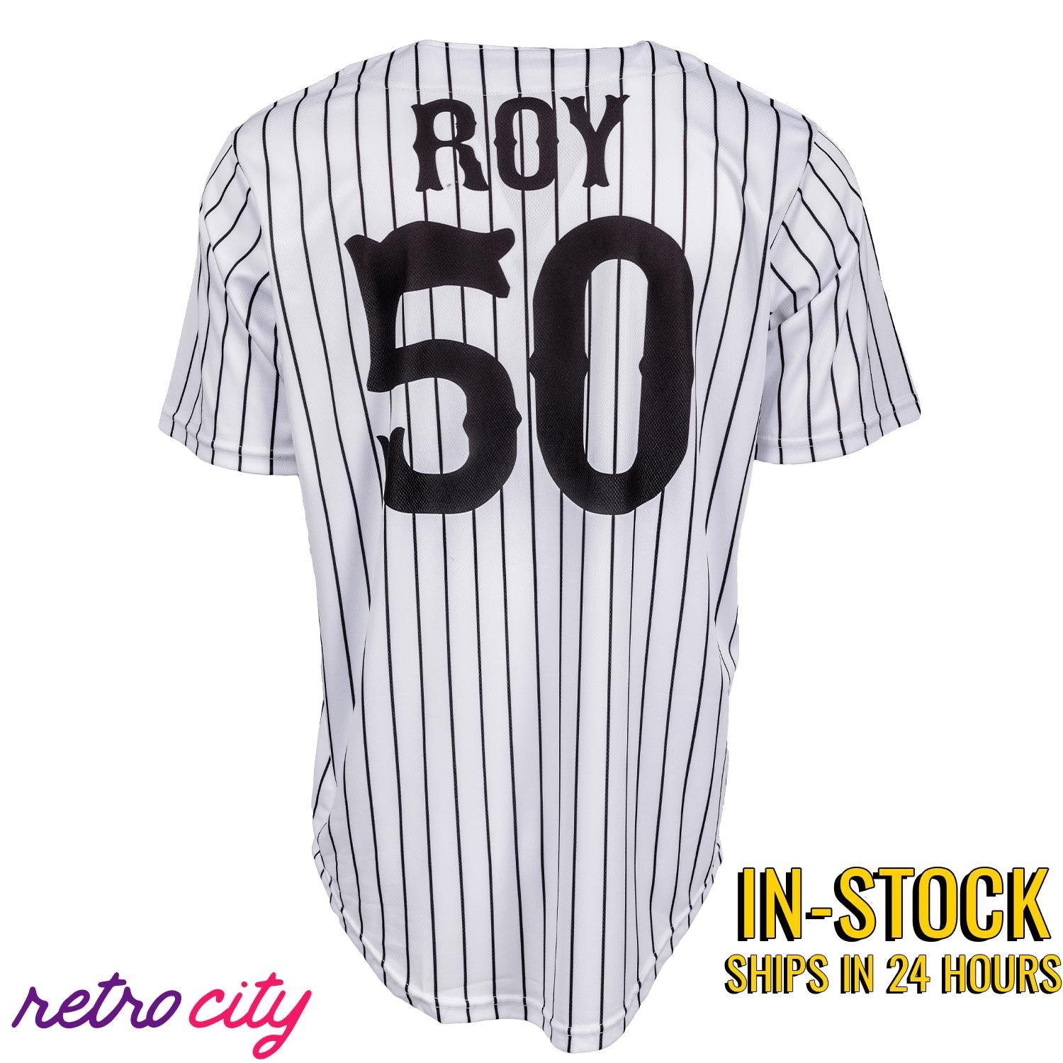 Kendall Roy Succession 'L to the OG' Pinstripe Full-Button Baseball Jersey *IN-STOCK*