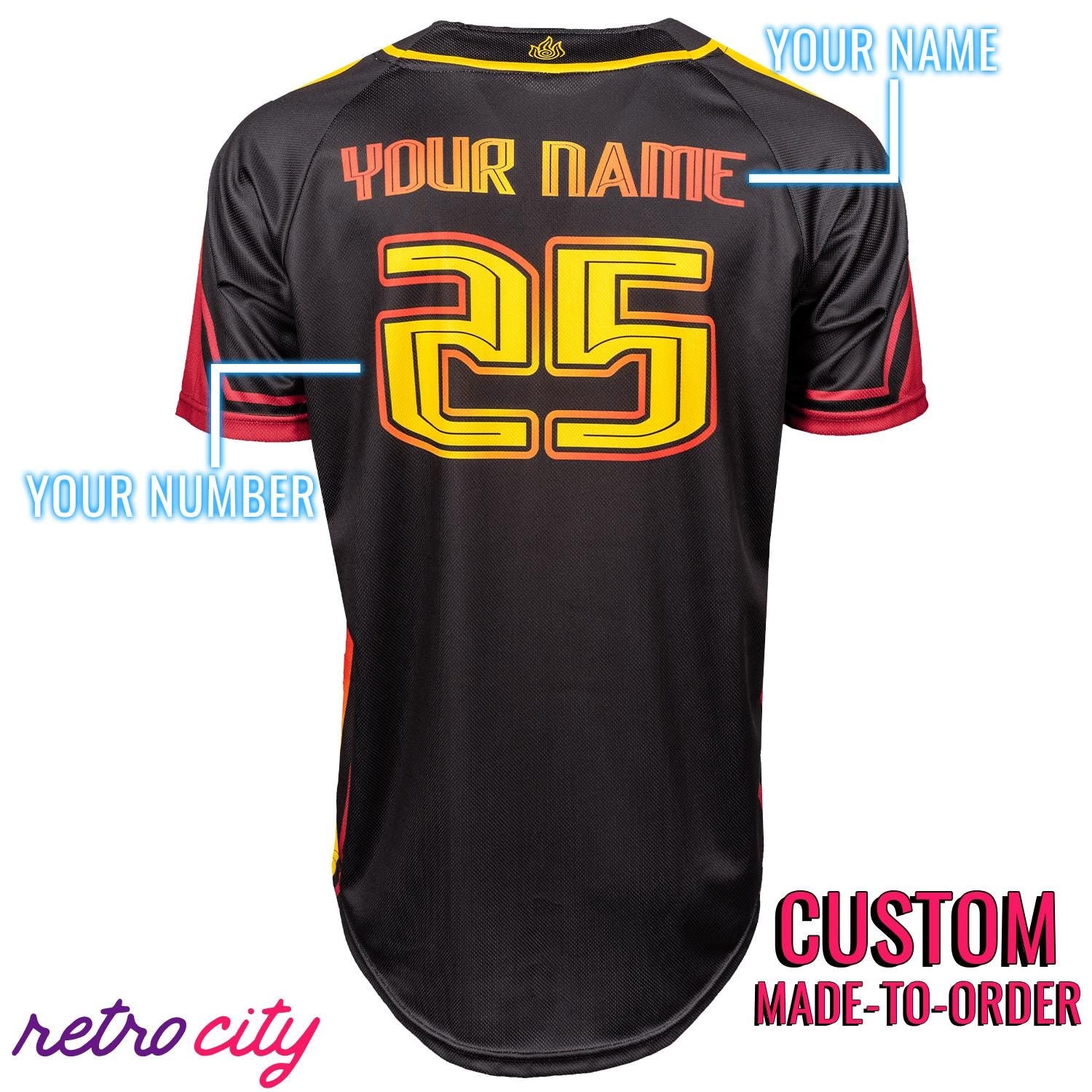 Firebender Fire Nation Baseball Jersey *CUSTOM*