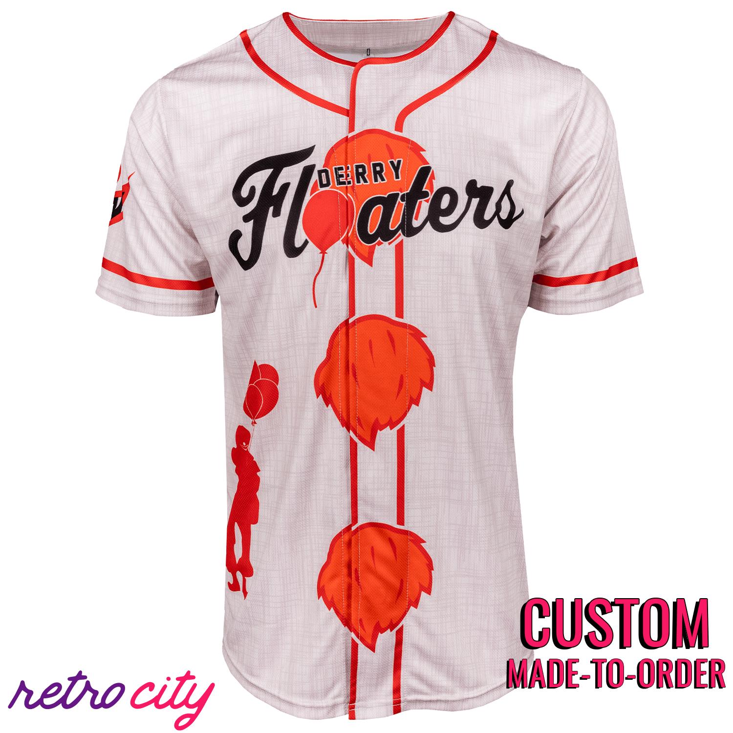Pennywise It Derry Floaters Baseball Jersey Clown Shirt