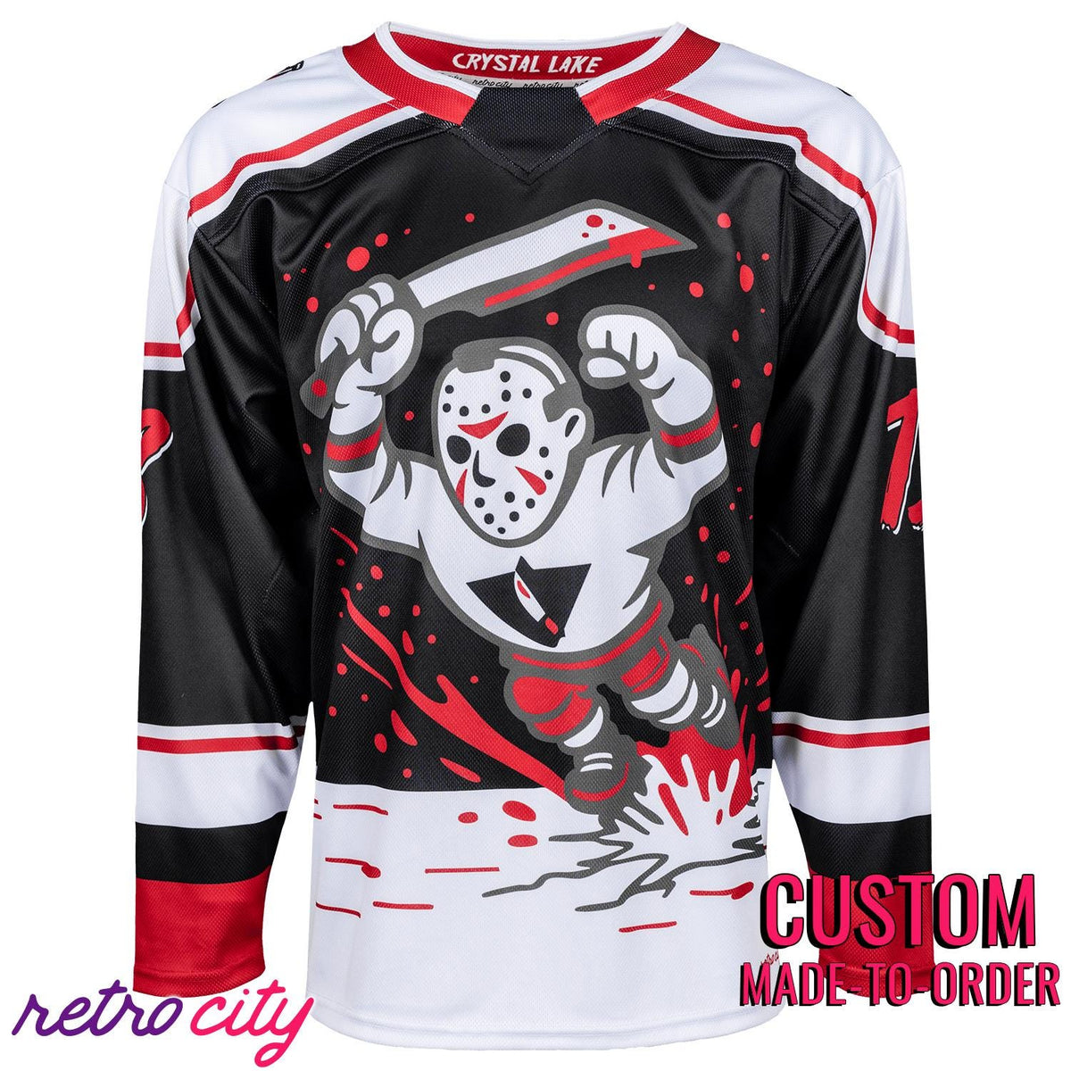 Camp Crystal Lake Slashers Blood on the Ice Custom Hockey Jersey Jason Voorhees