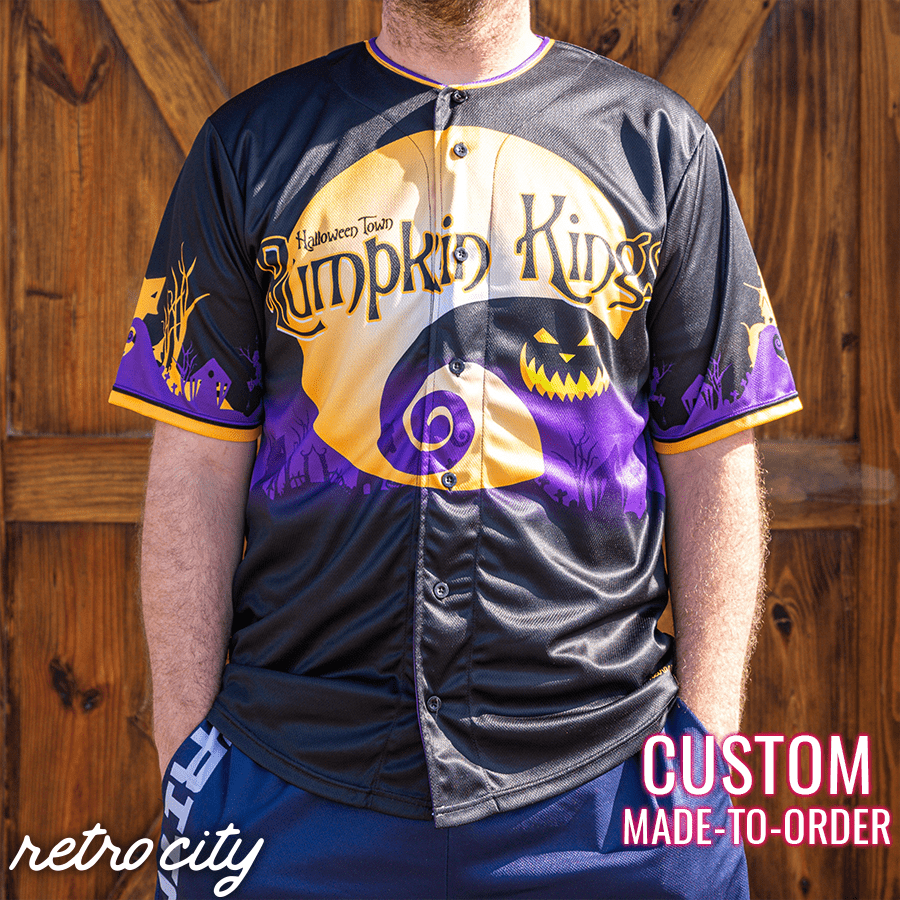 halloween town pumpkin kings custom baseball jersey