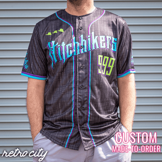 haunted mansion ride 'hitchhikers' disney full-button baseball jersey