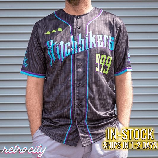 haunted mansion ride 'hitchhikers' disney full-button baseball fan jersey *in-stock*