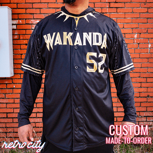 Wakanda Forever Black Panther Disney T'Challa Baseball Jersey