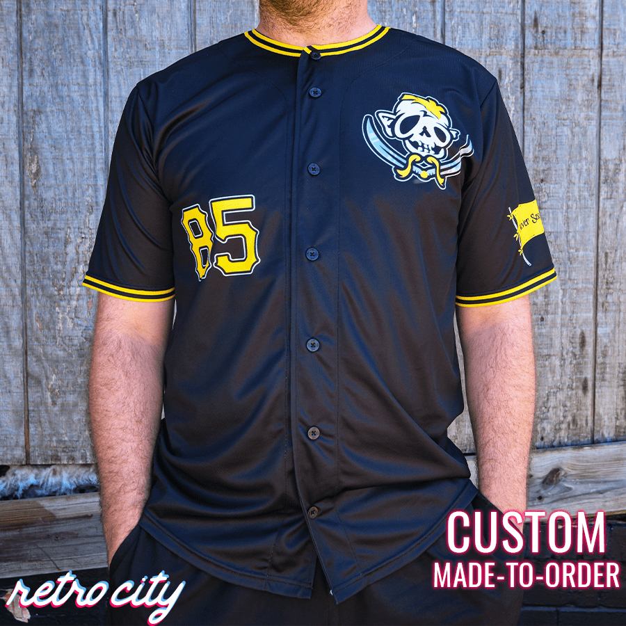 retro-city-threads Sloth Pirates Baseball Jersey (Red) 3XL